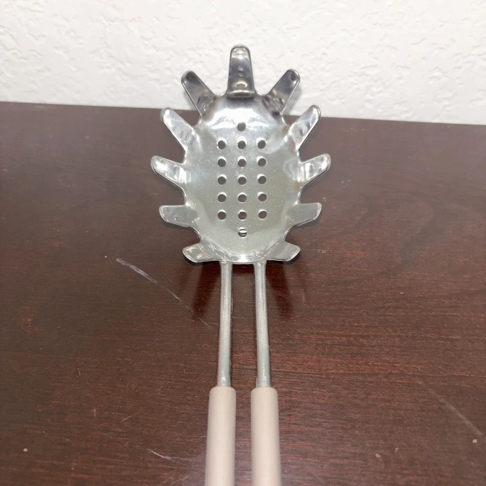 Martha Stewart Stainless Steel Pasta Server  Gray